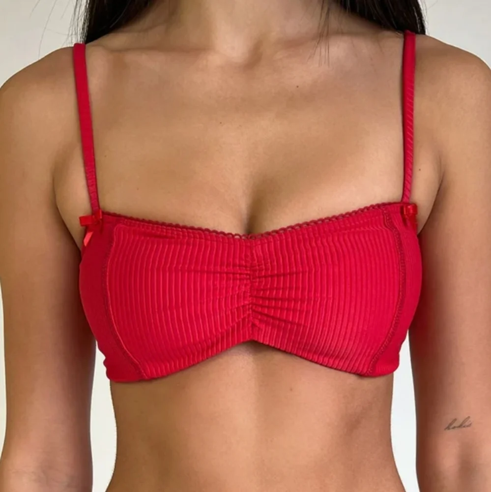 New!Frankie's Bikinis Cleo Ribbed Bralette Top‎